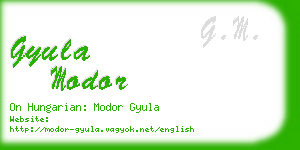 gyula modor business card